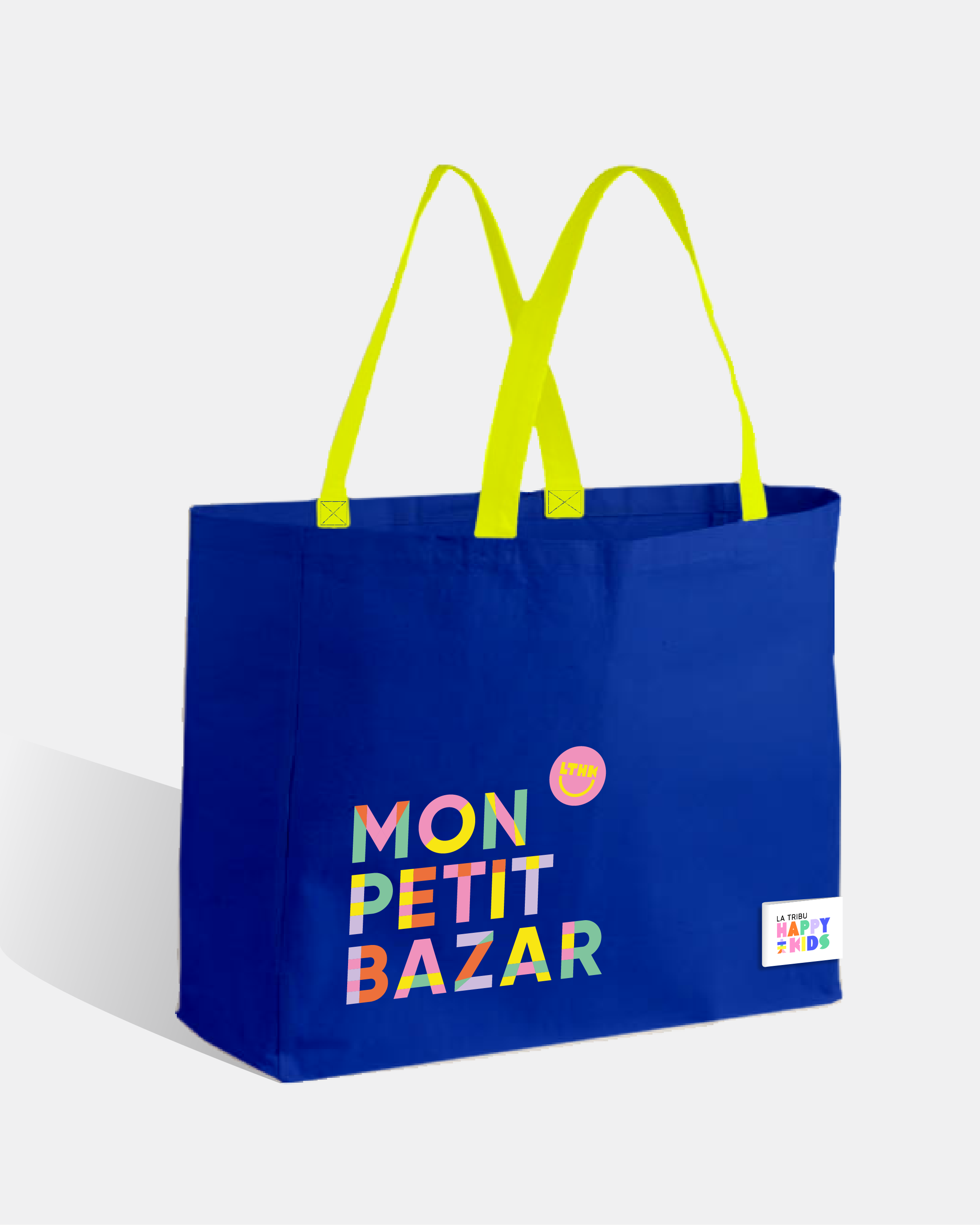 Mon Petit Bazard, sac range boîtes La Tribu Happy Kids anses jaunes