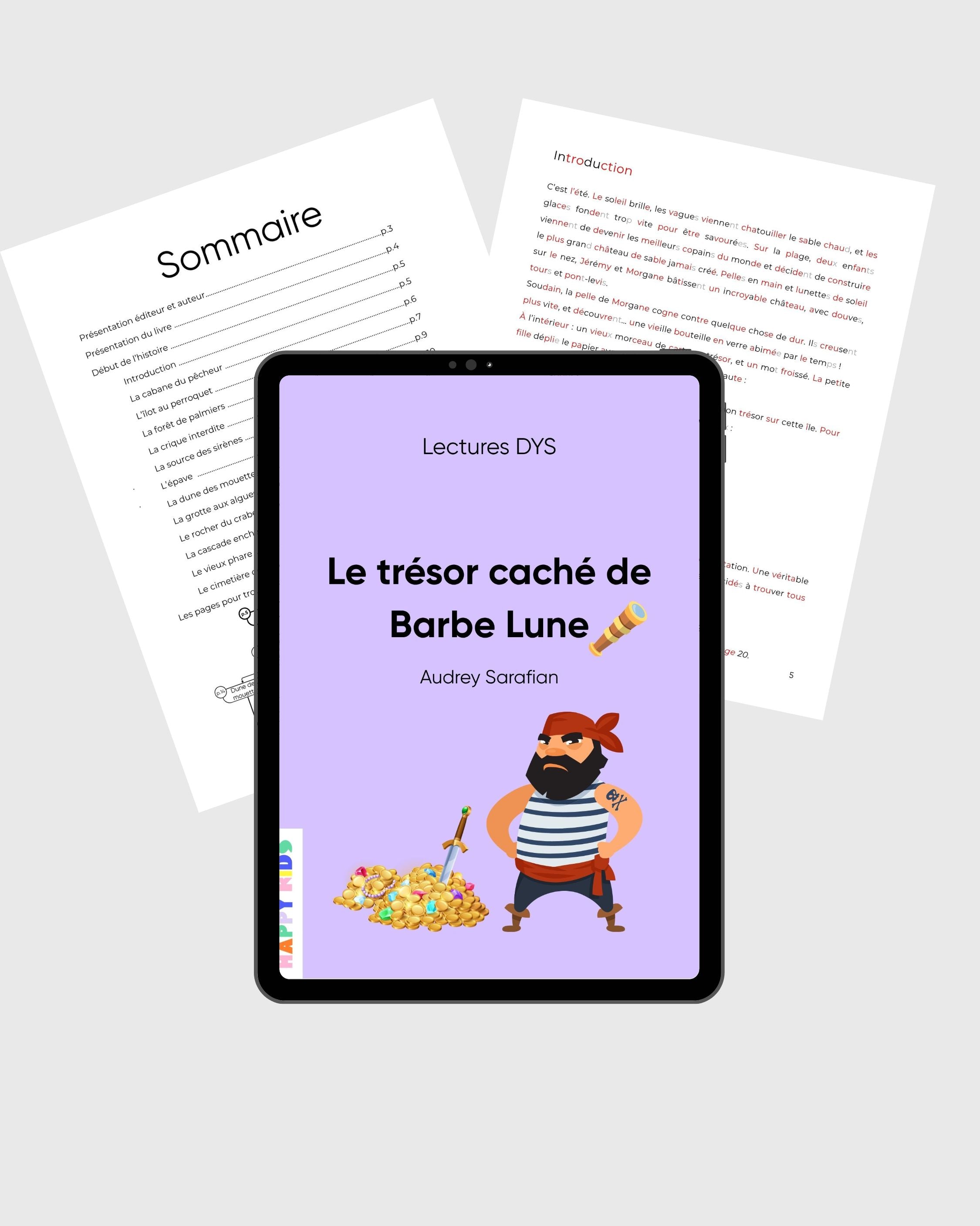Le trésor caché de Barbe Lune histoire DYS pour enfant dyslexique