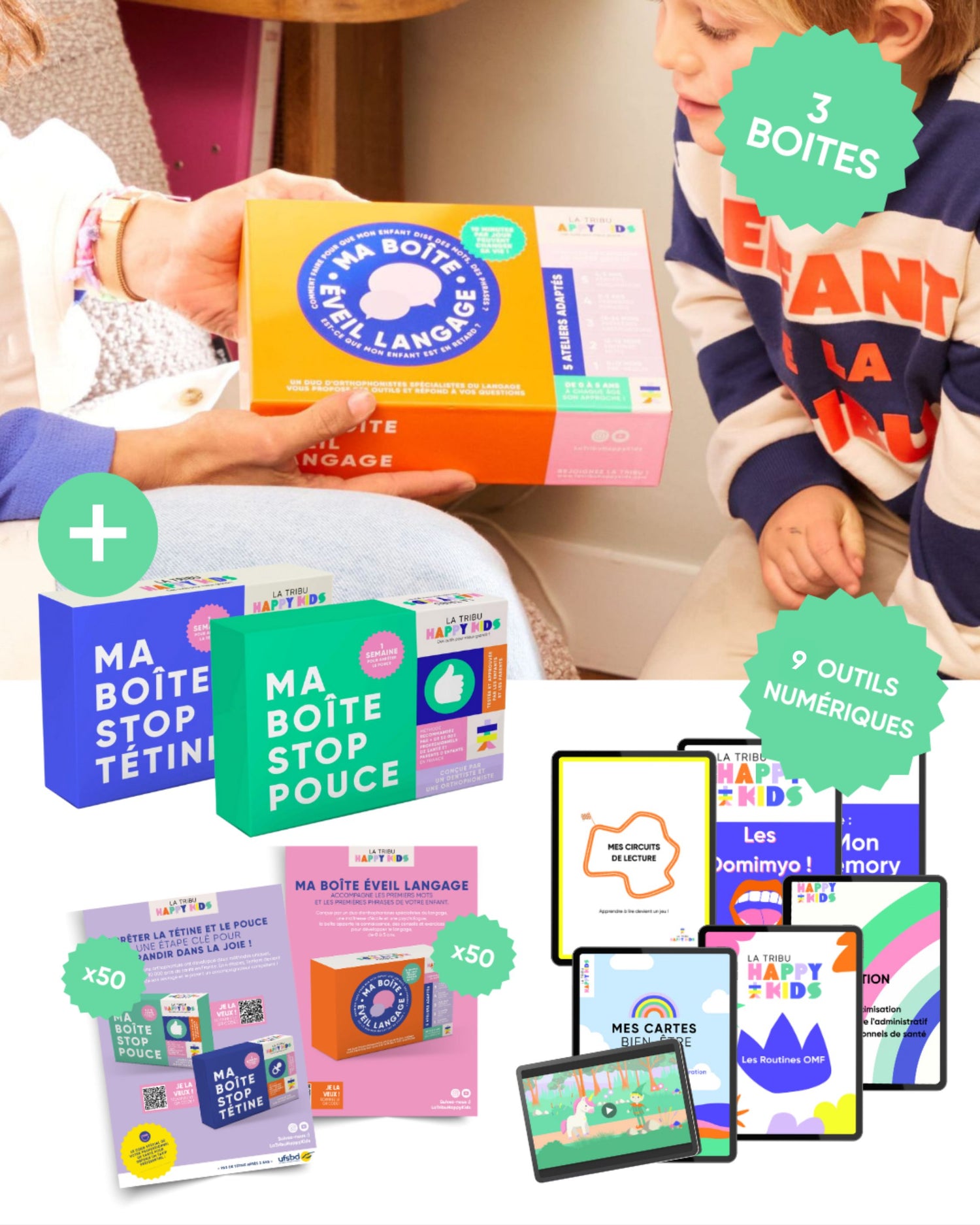 Coffret pour les orthophonistes et logopèdes de La Tribu Happy Kids
