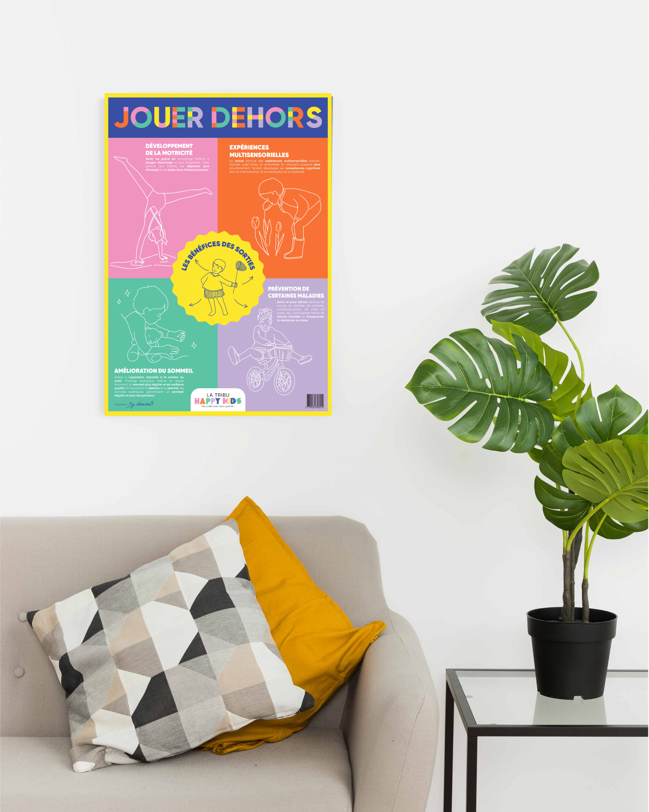 Affiche Jouer Dehors sur un mur