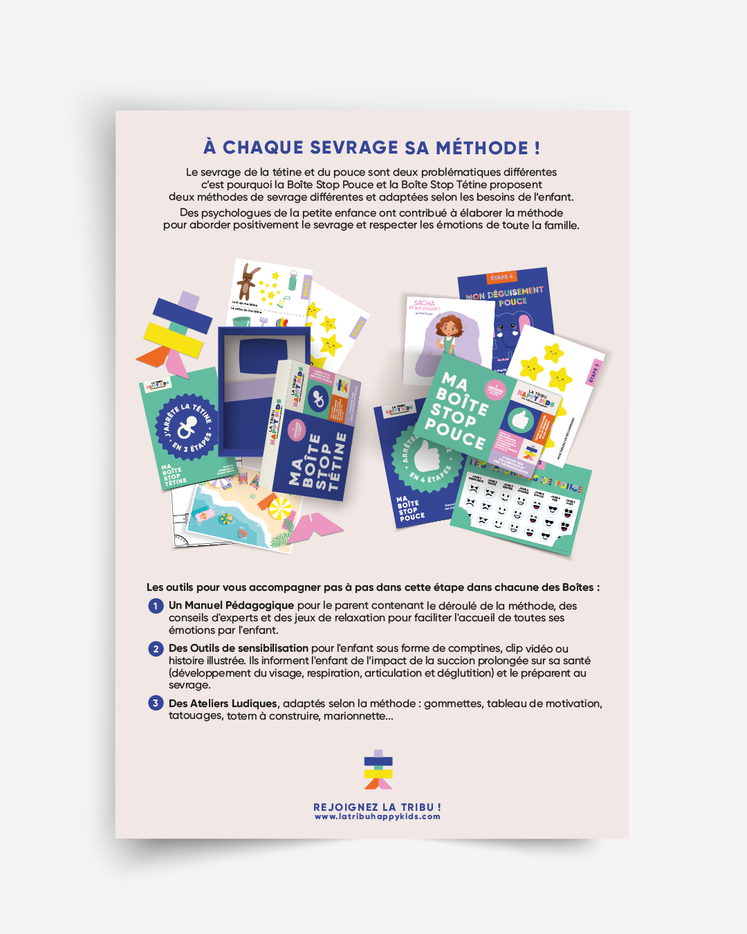 Lot de 50 flyers : Ma Boîte Stop Tétine et Ma Boîte Stop Pouce